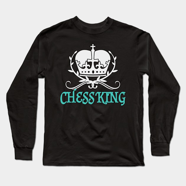 King of Chess Crown Player Long Sleeve T-Shirt by Foxxy Merch